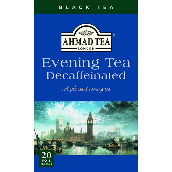 Ahmad Decaffeinated Evening Black Tea | 20 Tea Bags - 1.4 oz.