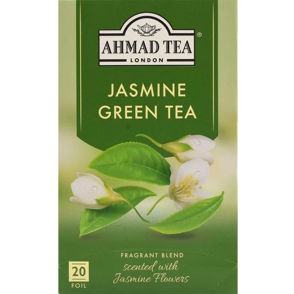 Ahmad Jasmine Green Tea scented with Jasmine Flowers | 20 Foil Tea Bags
