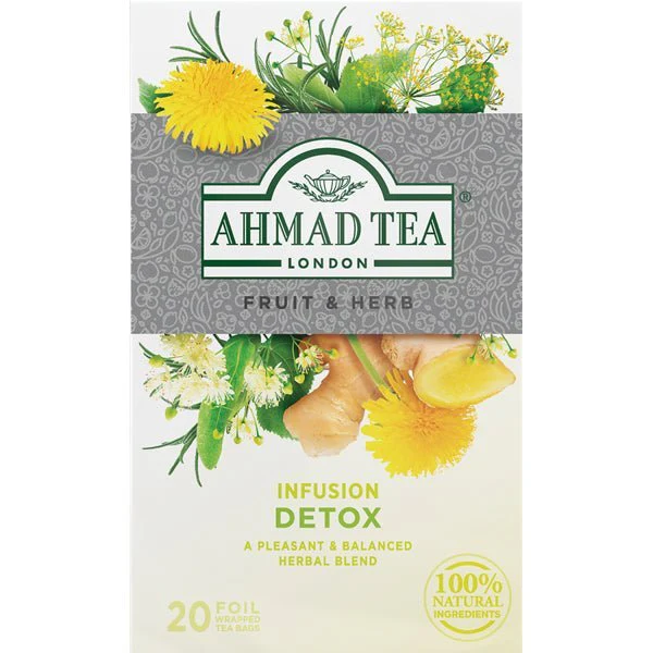 Ahmad Herbal Tea - Cleansing Detox Infusion | 20 Foil Tea Bags