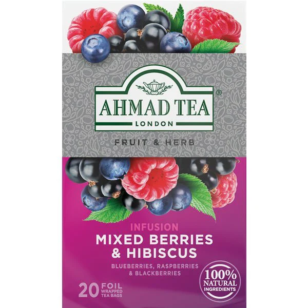 Ahmad Mixed Berries & Hibiscus Herbal Tea | 20 Tea Bags - 1.4 oz.