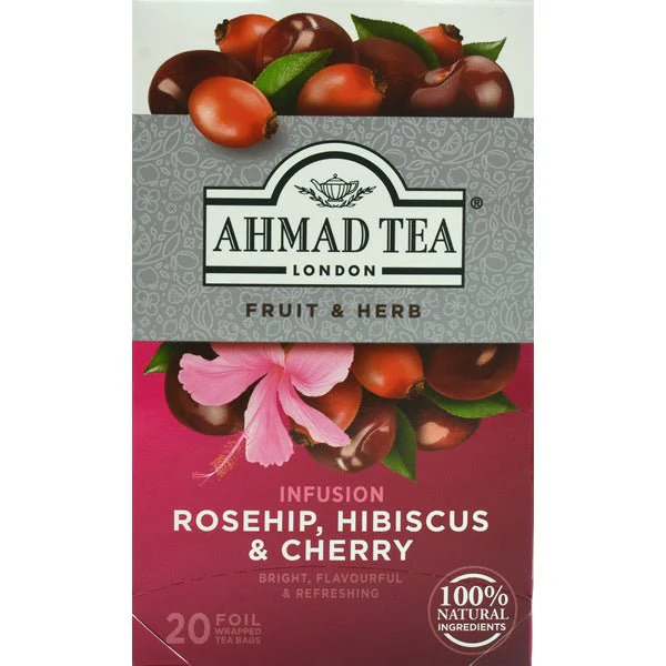 Ahmad Rosehip, Hibiscus & Cherry Herbal Tea | 20 Tea Bags - 1.4 oz.
