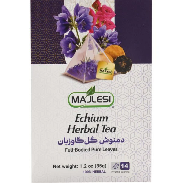 Majlesi Echium Herbal Tea | Gol Gavzaban Tea | 14 Pyramid Sachets