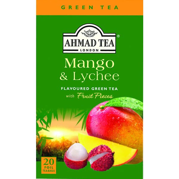 Ahmad Mango & Lychee Green Tea | 20 Foil Tea Bags