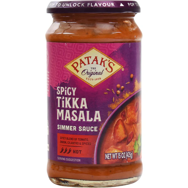Tikka Masala Spicy Curry Simmer Sauce | Spicy - 15 oz.