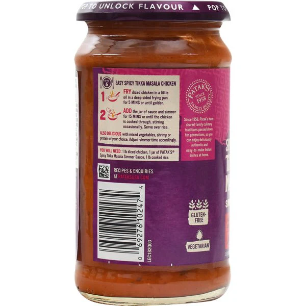 Tikka Masala Spicy Curry Simmer Sauce | Spicy - 15 oz. - Image 2