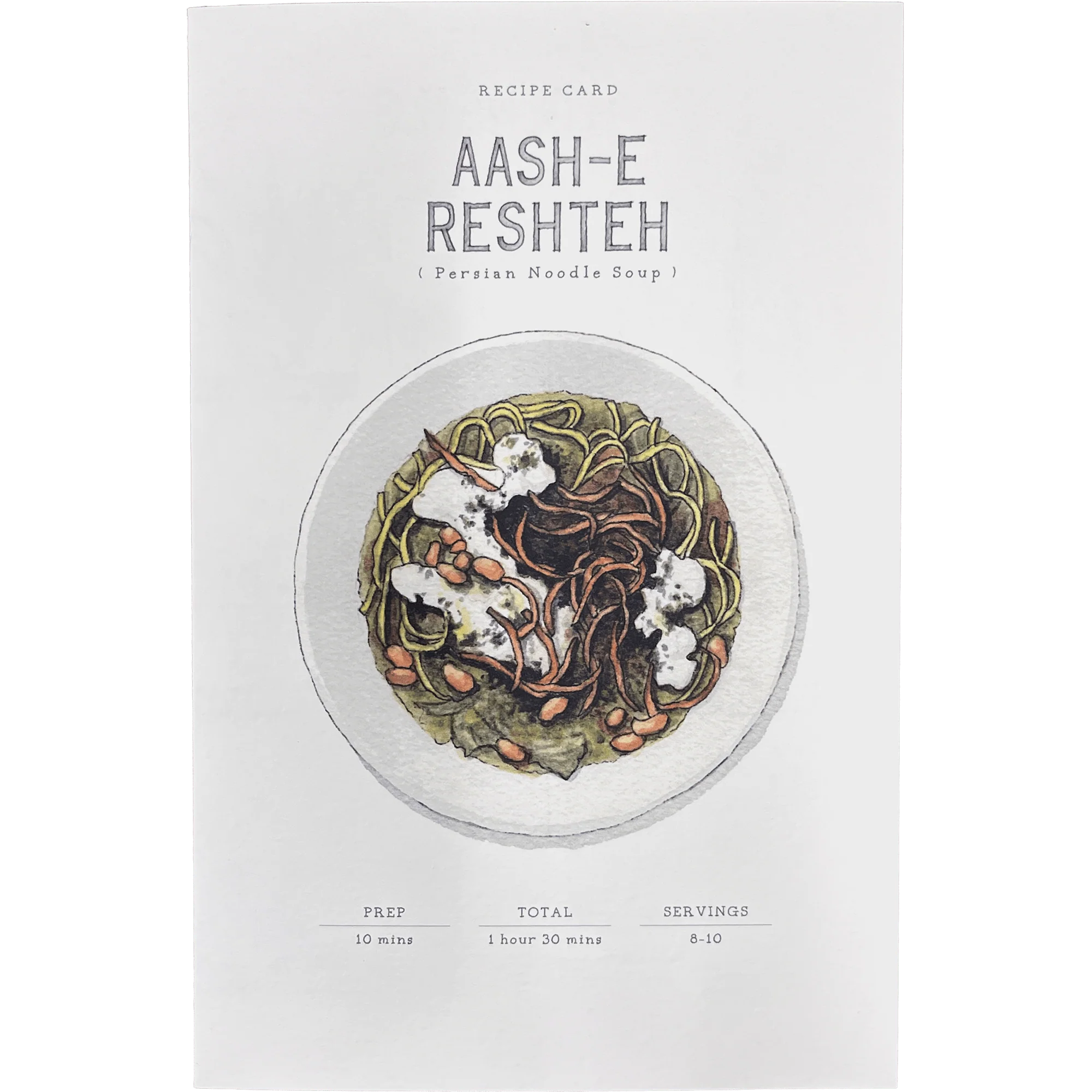 Aash-E Reshteh Recipe Card (Persian Noodle Soup)