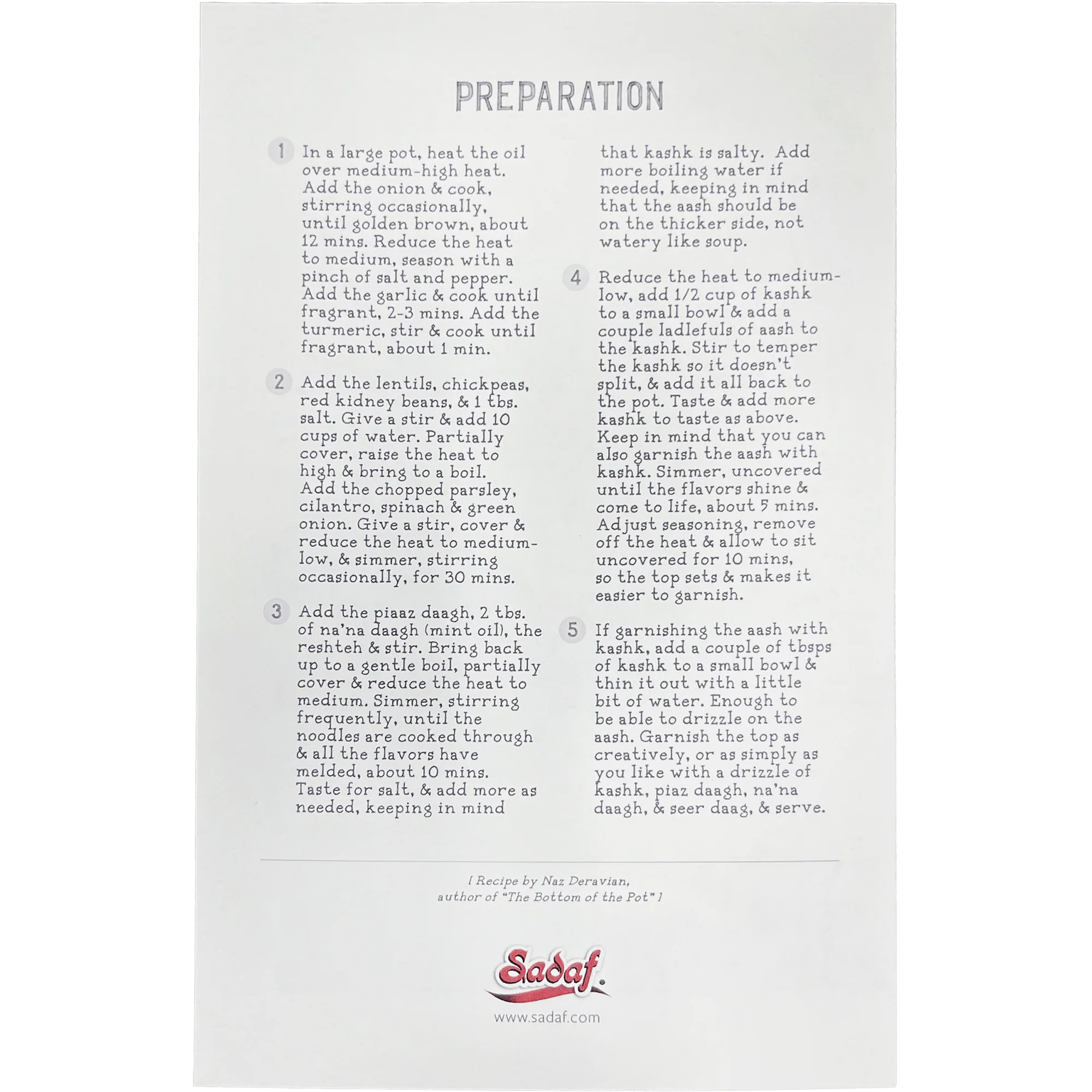 Aash-E Reshteh Recipe Card (Persian Noodle Soup) - Image 3