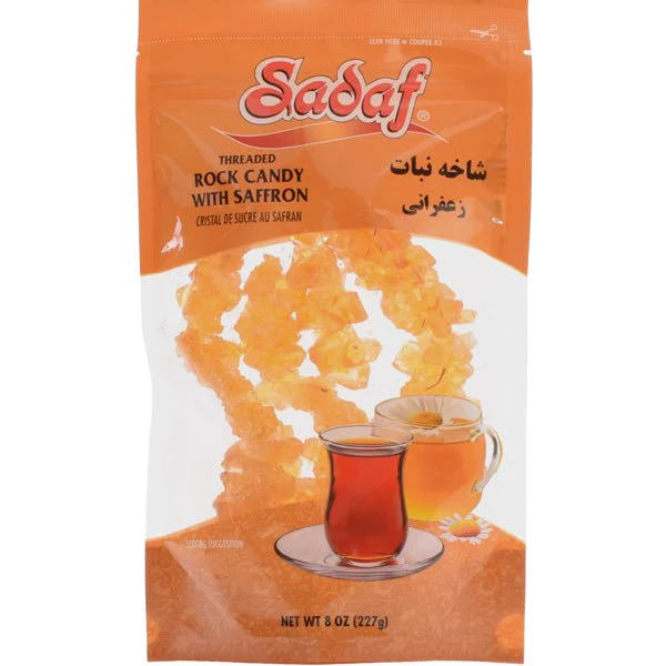 Rock Candy with Saffron | On String – 8 oz
